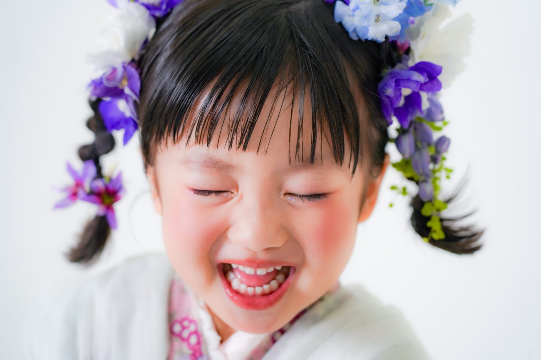 七五三撮影で生花アレンジ